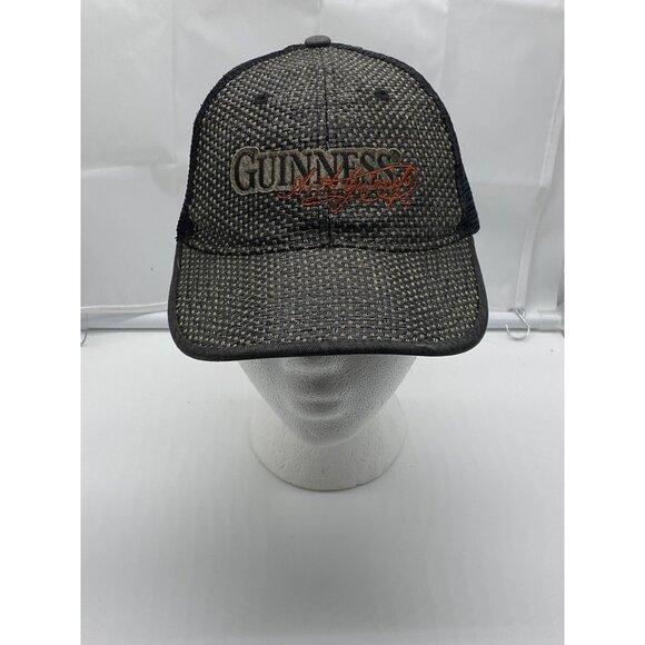 Guinness Beer Black Mesh Adjustable Adult Baseball Cap Hat Snap-back Bio-Domes - Picture 1 of 13